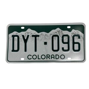 Colorado License Plate DYT-096 Green Mountain Graphic Embossed Metal Tag Decor
